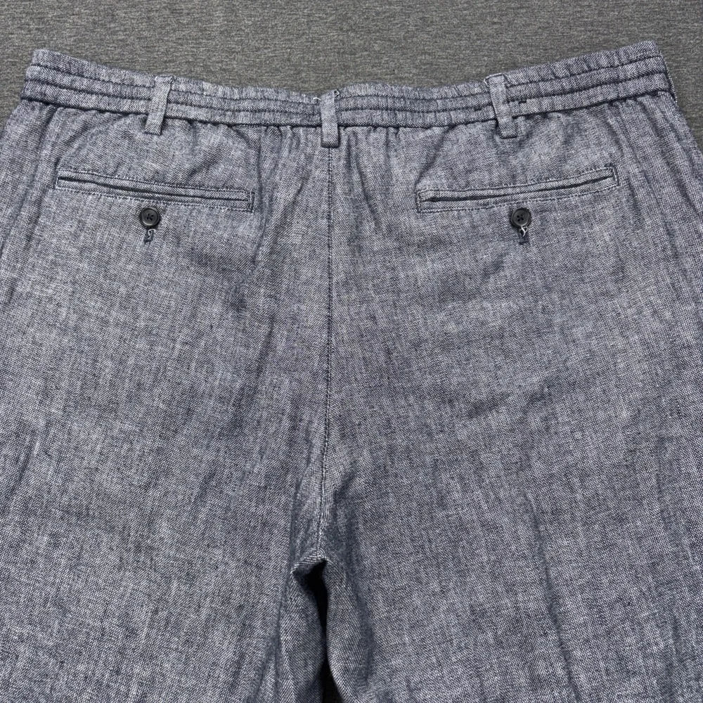 Banana Republic Mason Athletic Tapered Pants Mens 38x29 Gray Linen Blend Coastal